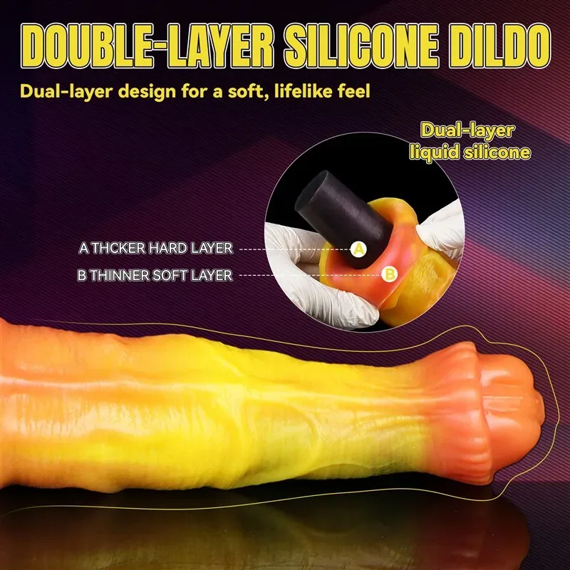 10.8/13.8/17.4 Inch Large Lifelike Dual Layer Silicone Horse Stallion Dildo 3 10.8/13.8/17.4 Inch Large Lifelike Dual Layer Silicone Horse Stallion Dildo 3