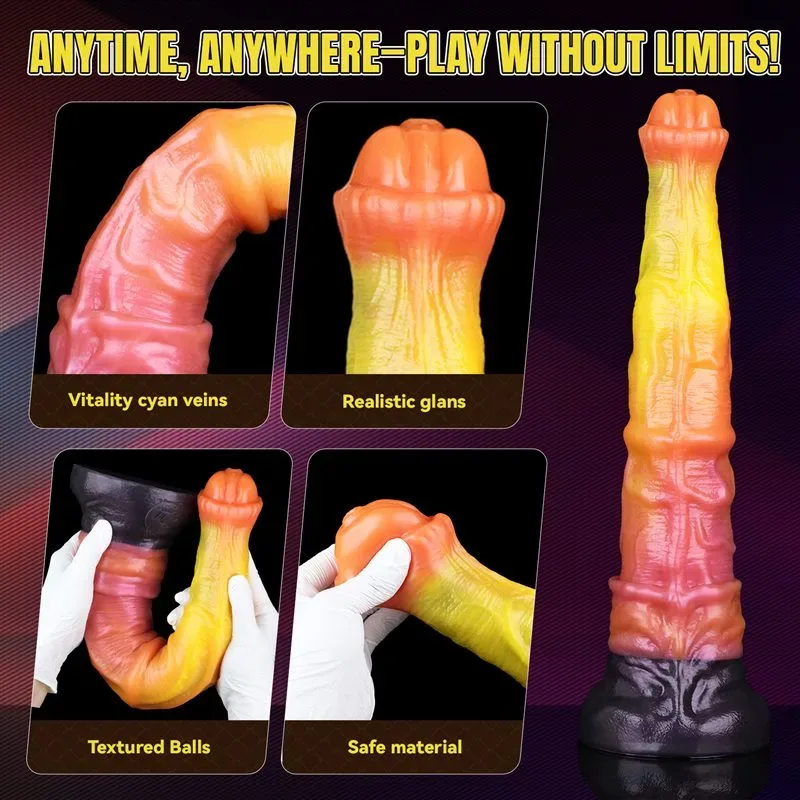 10.8/13.8/17.4 Inch Large Lifelike Dual Layer Silicone Horse Stallion Dildo 5 10.8/13.8/17.4 Inch Large Lifelike Dual Layer Silicone Horse Stallion Dildo 5