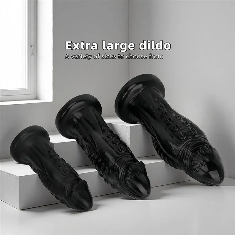 7/8.6/9.8 Inch Black PVC Dildo Big Thickness Anal Plug 3 7/8.6/9.8 Inch Black PVC Dildo Big Thickness Anal Plug 3