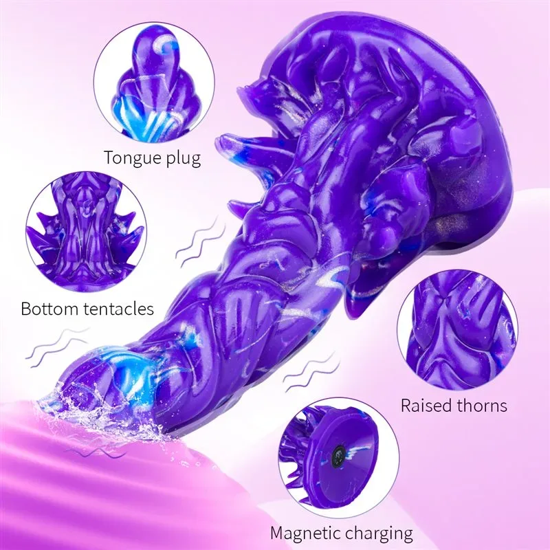 8 Inch One Button Control 10 Vibration Modes Alien Dildo Vibrator 3 8 Inch One Button Control 10 Vibration Modes Alien Dildo Vibrator 3