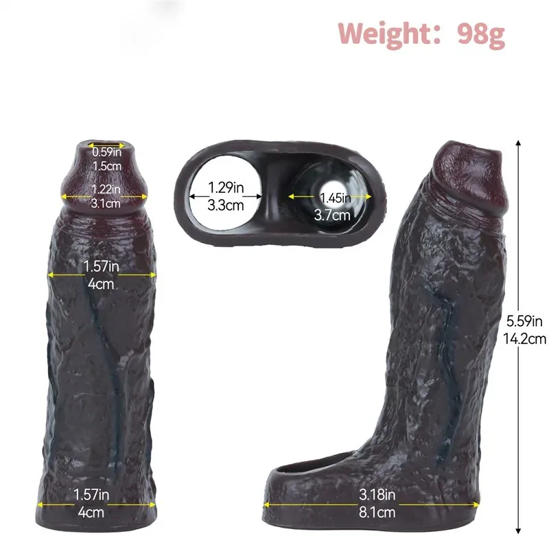 5.5 Inch Black Open Head Elastic Silicone Penis Extension Sleeve 1 5.5 Inch Black Open Head Elastic Silicone Penis Extension Sleeve 1