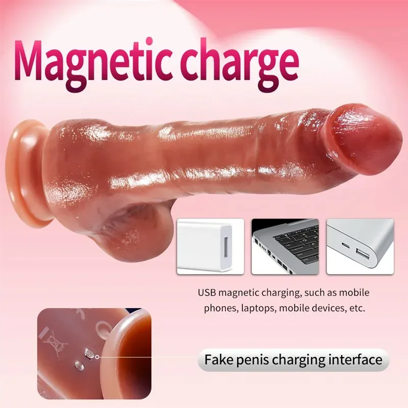8.5 Inch Liquid Silicone Real Lifelike Heated Dildo Vibrator 4 8.5 Inch Liquid Silicone Real Lifelike Heated Dildo Vibrator 4