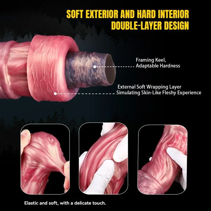 8.7/10.6/13.3 Inch Double Layer Silicone Fantasy Horse Knot Dildo 4 8.7/10.6/13.3 Inch Double Layer Silicone Fantasy Horse Knot Dildo 4