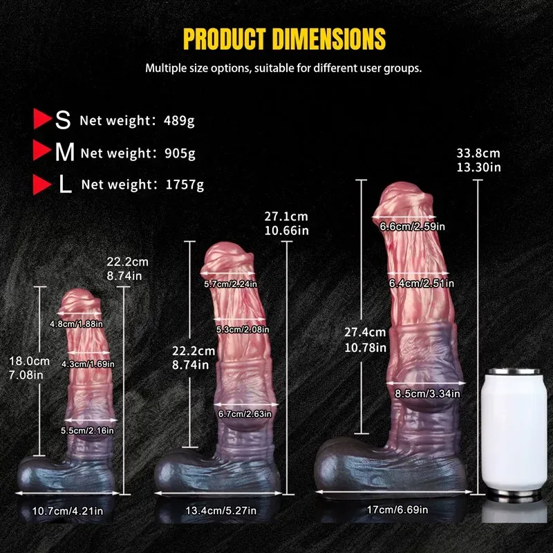 8.7/10.6/13.3 Inch Double Layer Silicone Fantasy Horse Knot Dildo 2 8.7/10.6/13.3 Inch Double Layer Silicone Fantasy Horse Knot Dildo 2
