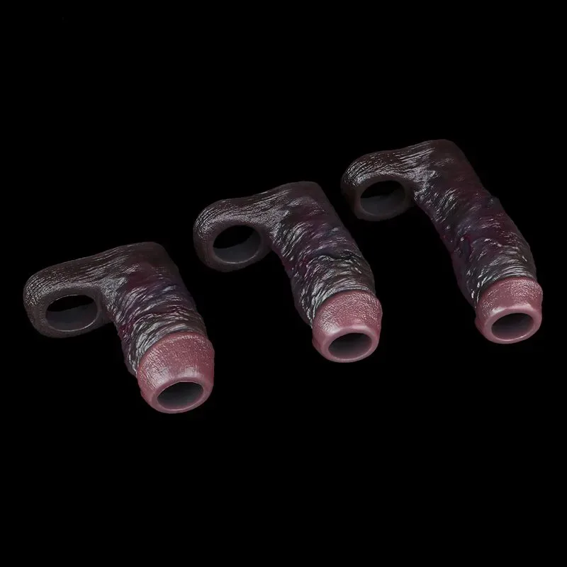 4/4.7/5.9 Inch Black Open Tip Soft Realistic Cock Sleeve 3 4/4.7/5.9 Inch Black Open Tip Soft Realistic Cock Sleeve 3