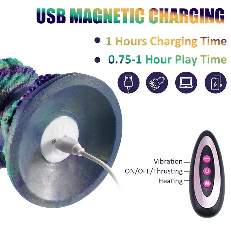 9.8 Inch Heated Thrusting Vibrating Tentacle Knot Dildo 4 9.8 Inch Heated Thrusting Vibrating Tentacle Knot Dildo 4