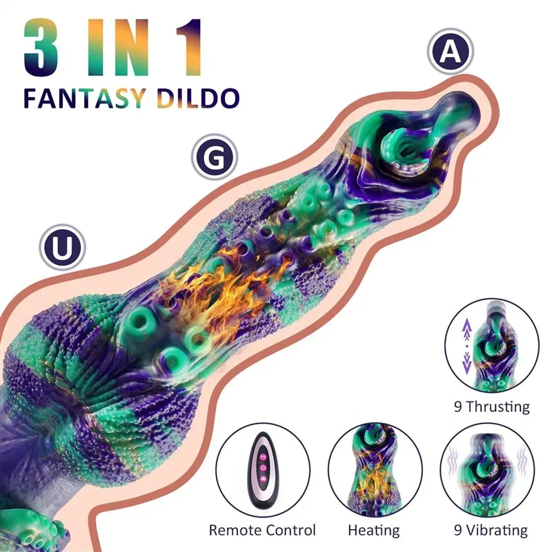 9.8 Inch Heated Thrusting Vibrating Tentacle Knot Dildo 1 9.8 Inch Heated Thrusting Vibrating Tentacle Knot Dildo 1