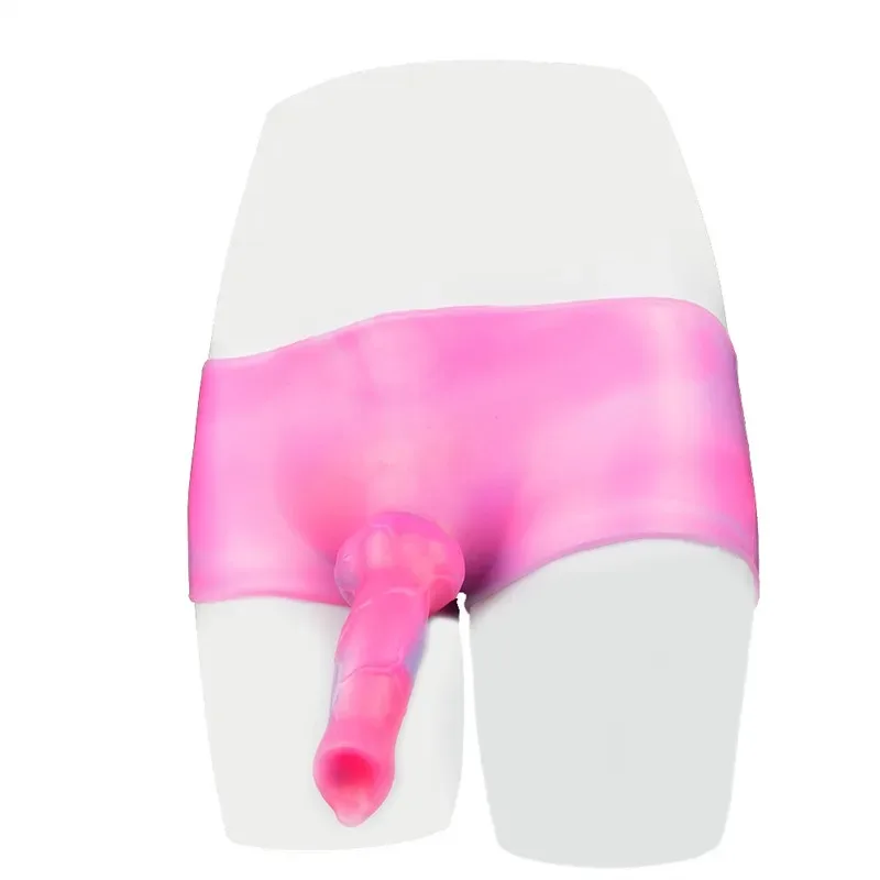 da581ba81a268a70 6 Inch Pink Strap On Silicone Dog Knot Dildo Sex toy