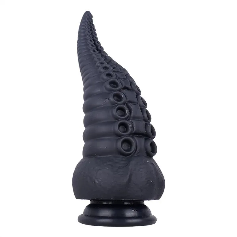 7ca2ba1d2fcb7103 8.5 Inch Black Squid Tentacle Dildo Soft Silicone Anal Plug