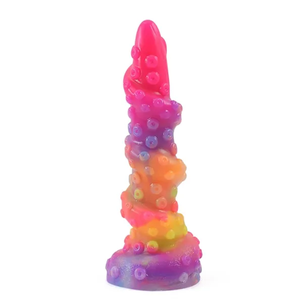 8 Inch Octopus Tentacle Silicone Vagina and Anal Dildo