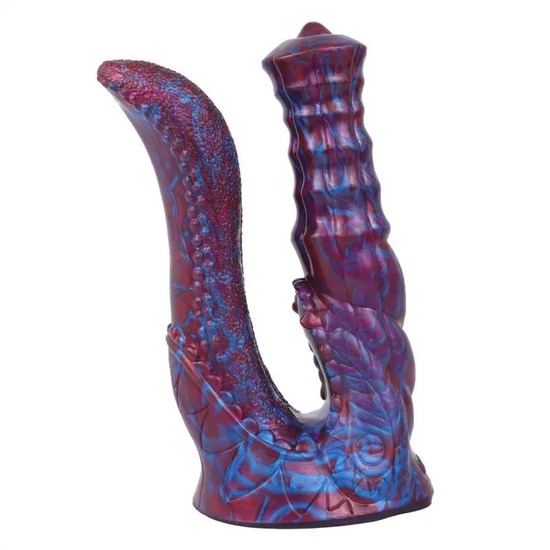 368593e367c11d7f 7.5 Inch Fantasy Double-Ended Alligator Mouth & Horse Dildo
