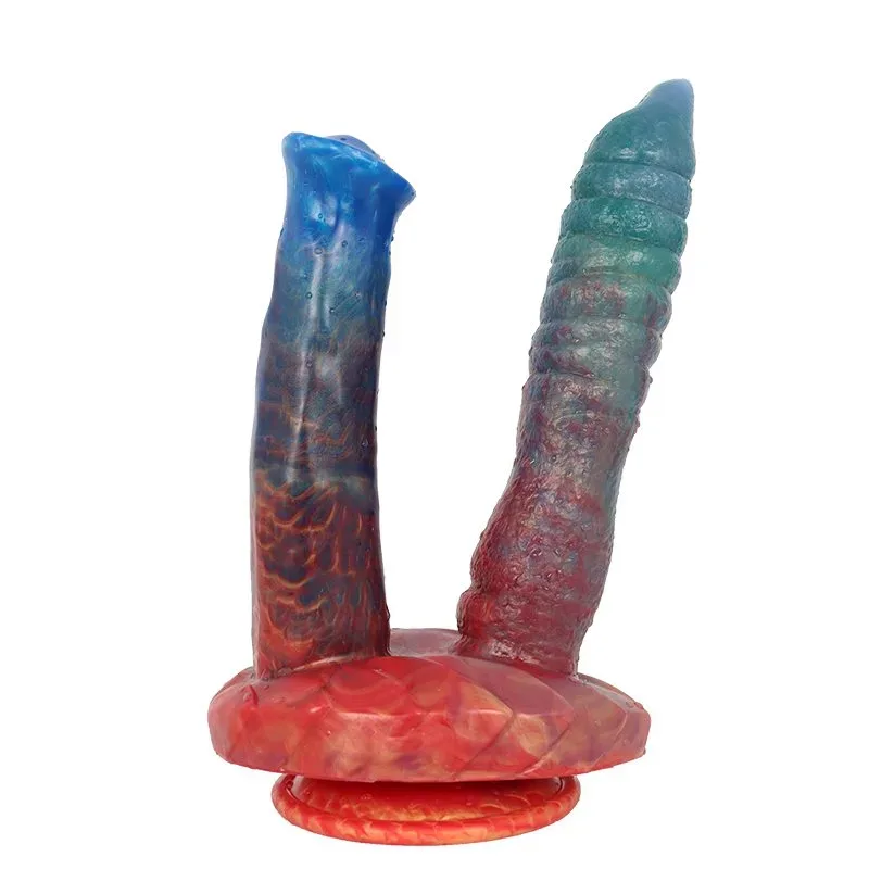 406baa5ed8b0fa36 9.5 IN Fantasy Double Headed Horse Animal Dildo - Image 1