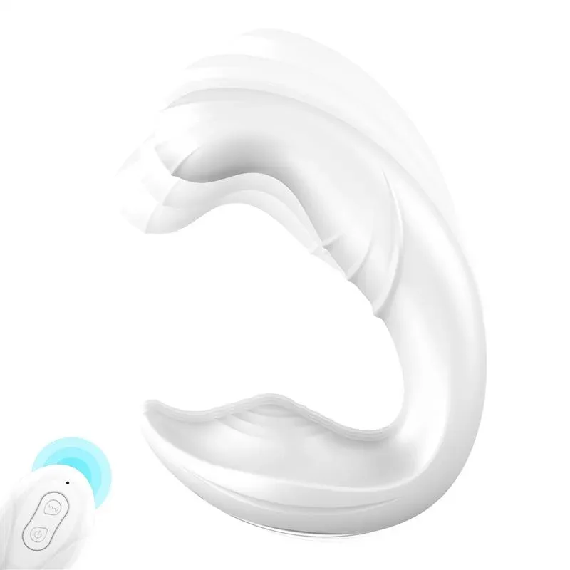 a98c5635a4a0bb0b White Flapping Prostate Massager Device with Remote Control