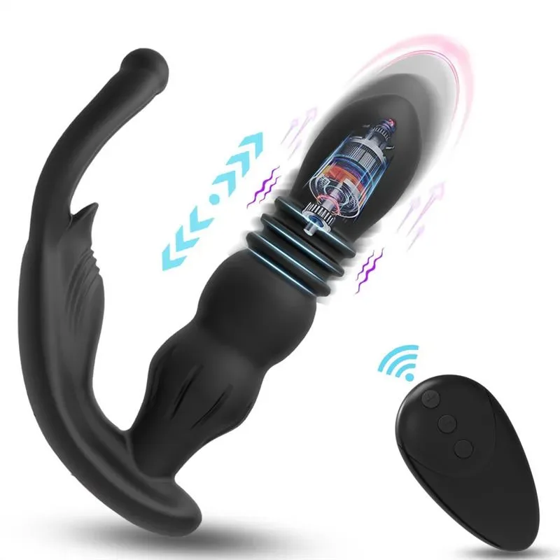 f71cb72295c604e1 Remote Control Thrusting Prostate Massager Anal Plug Vibrator