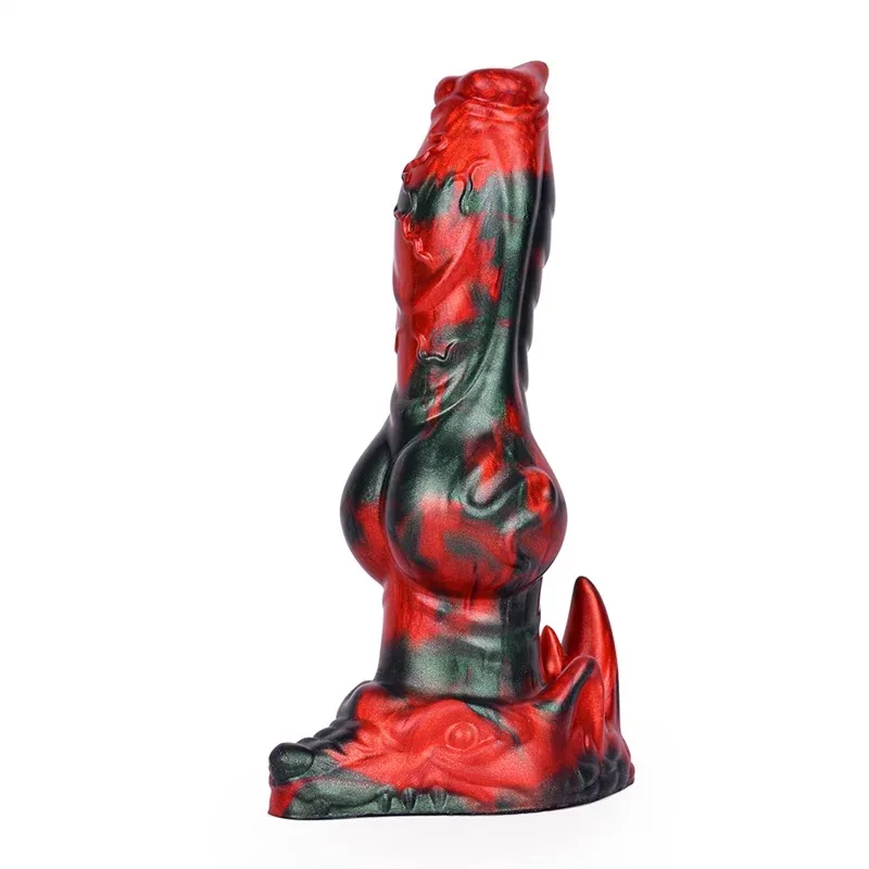 白2 8 IN Silicone Wolf Dildo Big Knotted K9 Canine Sex Toy - Image 1