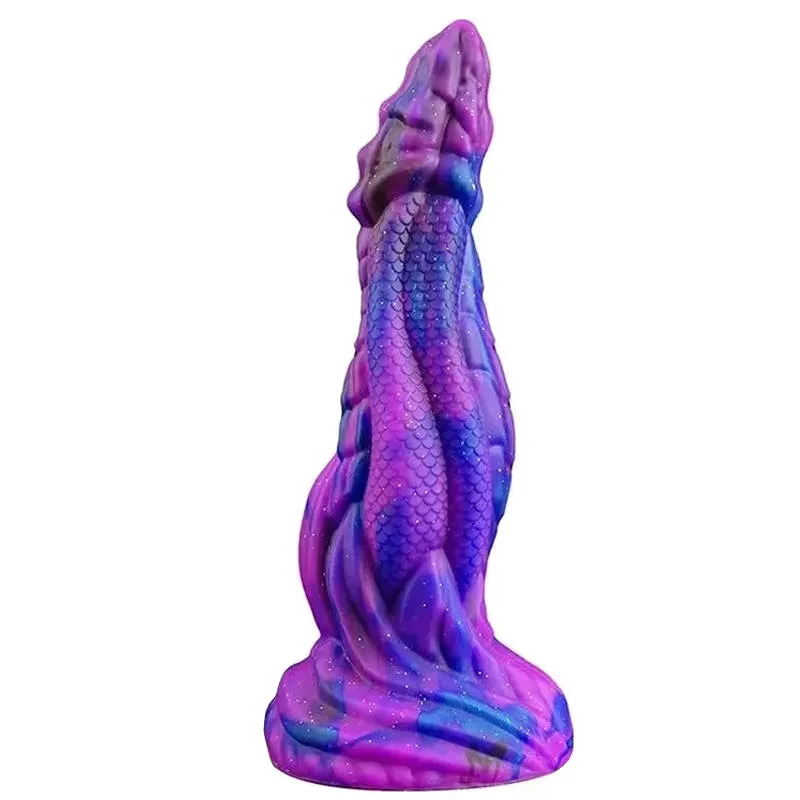 8.5 Inch Purple Dragon Dildo Fantasy Silicone Monster Sex Toy - Image 1