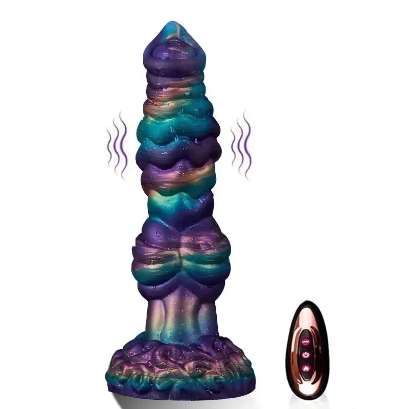 10 Inch Fantasy Thrusting and Vibrating Dog Knot Dildo Sex Toy - Image 1