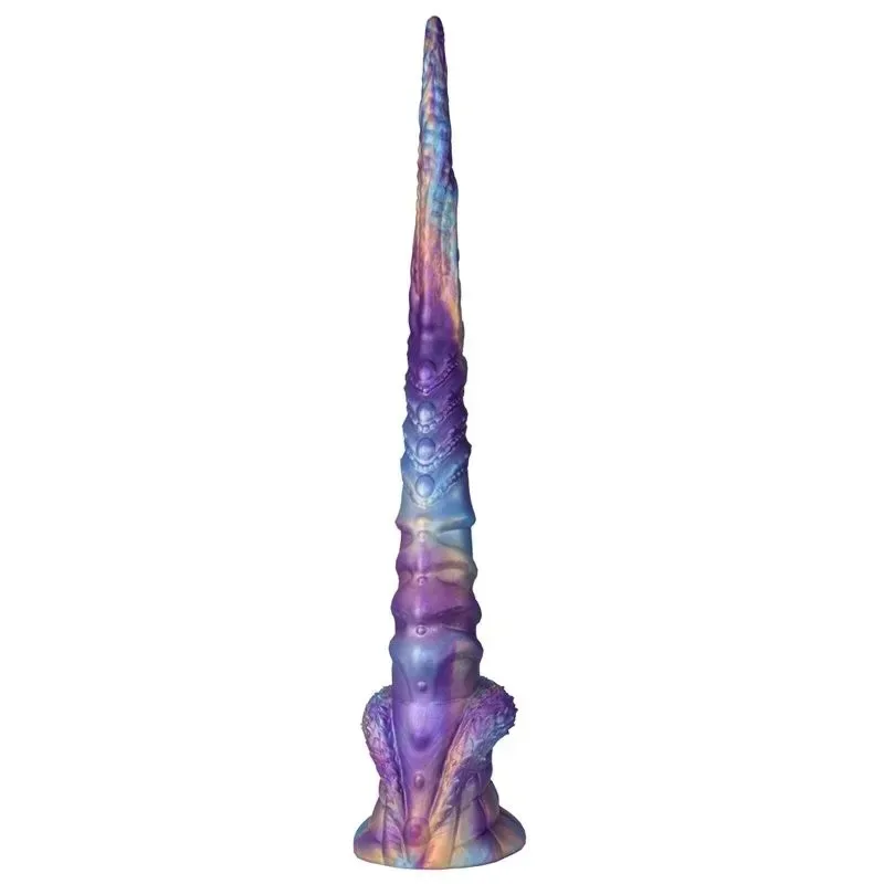 17.5 Inch Extra Long Soft Flexible Silicone Fantasy Anal Dildo Toy - Image 1