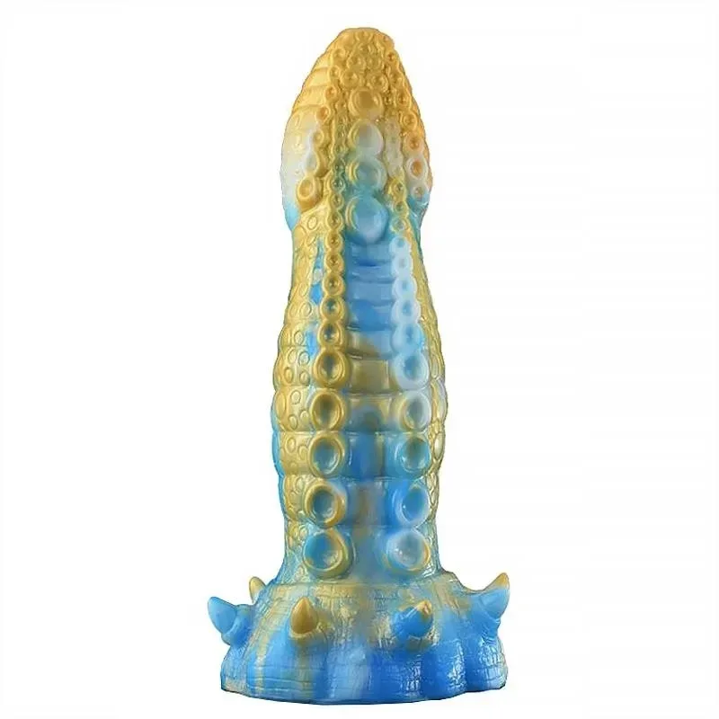 8 Inch Blue / Pink Octopus Tentacle Dildo Fantasy Silicone Sex Toy - Image 1