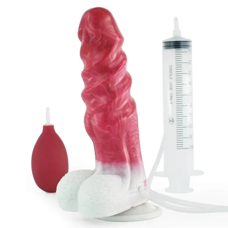 8 Inch Ejaculating Dilldo with Balls Squirting Sex toy - Image 1