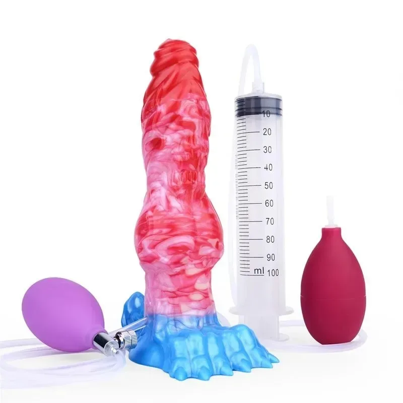 8 Inch Inflatable and Squirting Dog Knot Dildo Silicone Animal Penis (16) 8 Inch Inflatable and Squirting Dog Knot Dildo Silicone Animal Penis - Image 1