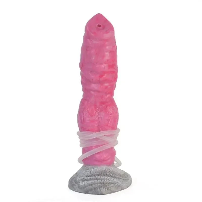 8 Inch Pink Dog Ejaculating Dildo (1) 8 Inch Pink Dog Ejaculating Dildo Squirting Animal Sex Toy - Image 1