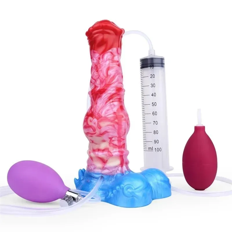 8.5 Inch Horse Knot Inflatable and Ejaculating Dildo Silicone Animal Penis (15) 8.5 Inch Horse Knot Inflatable and Ejaculating Dildo Silicone Animal Penis - Image 1