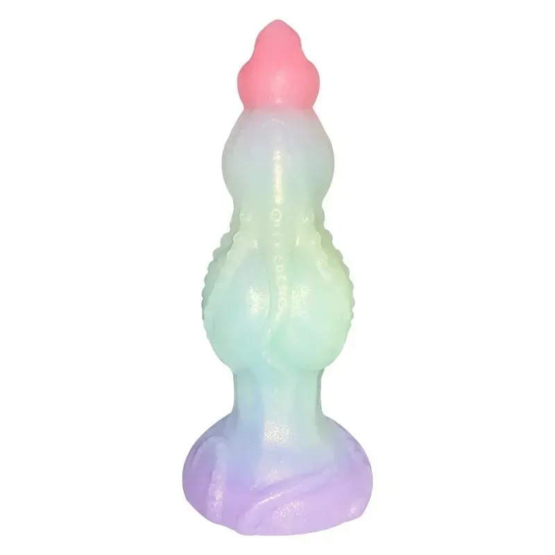 9 Inch Large Knotted Tentacle Dildo Liquid Silicone Fantasy Anal Toy - Image 1