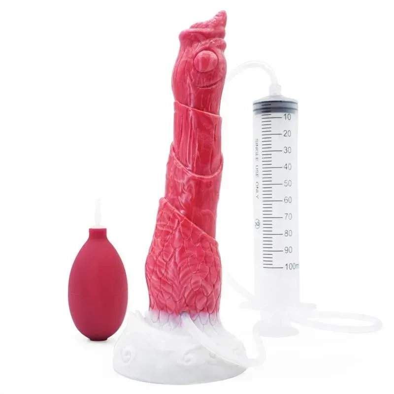 9 Inch Slim Ejaculating Fantasy Animal Shaped Dildo Exotic Sex Toy - Image 1