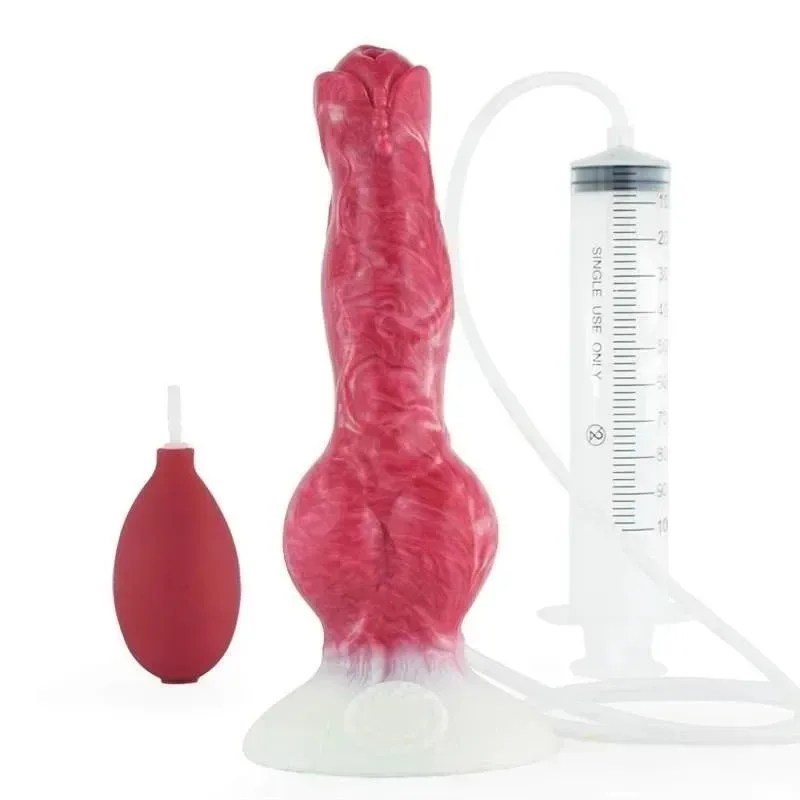 Ejaculating Dildo with Knot Squirting Sex toy (1) 8 Inch Ejaculating Dildo with Knot Squirting Sex toy - Image 1