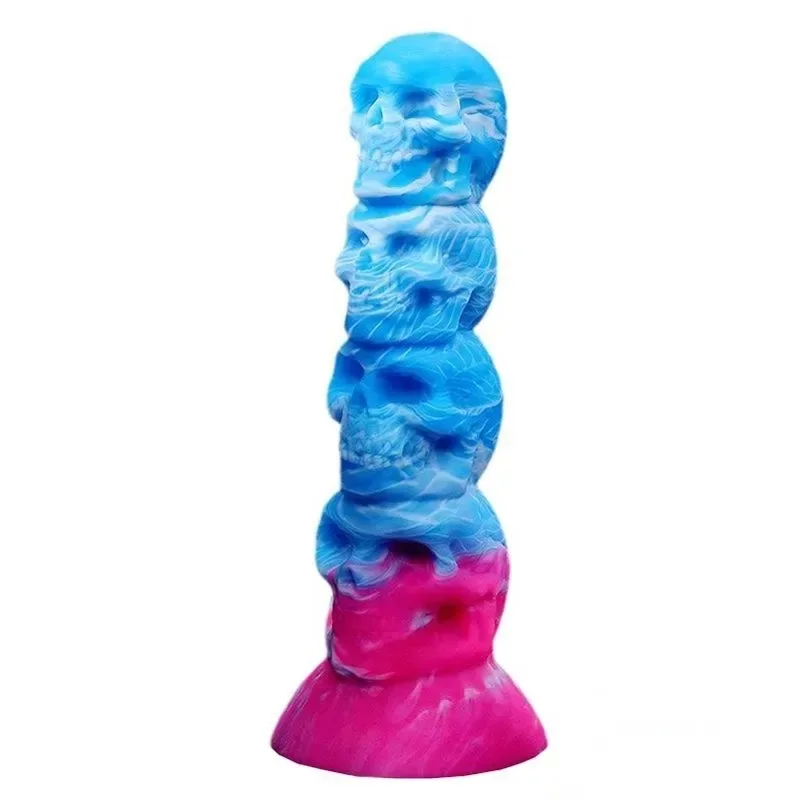 6.5/7.5/9 Inch Fantasy Skull Anal Beads Silicone Demo Butt Plug - Image 1
