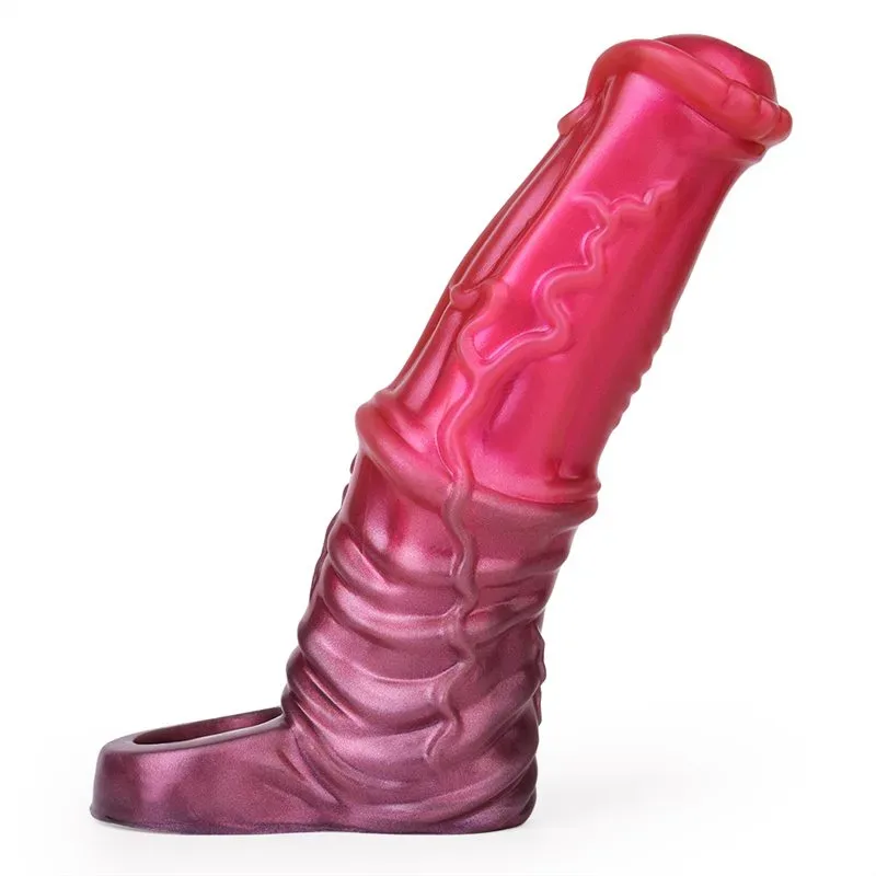 HORSE SLEEVE (1) 6.1/6.9 IN Horse Cock Sleeve Soft Silicone Animal Penis Sheath - Image 1