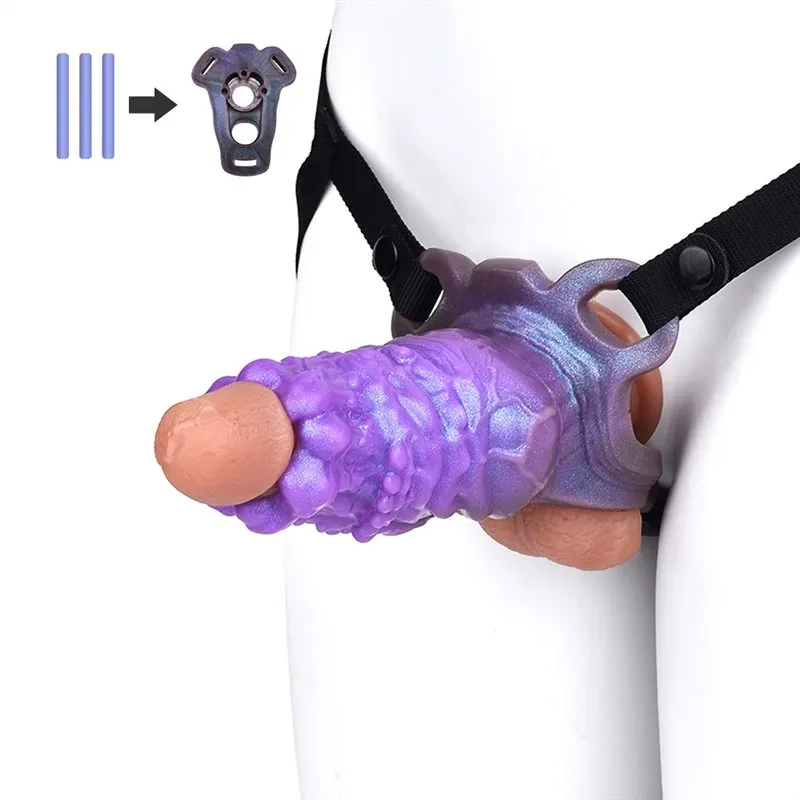 5.2 Inch Silicone Spiked Cock Sleeve Strap On Penis Extension Sheath - Image 1