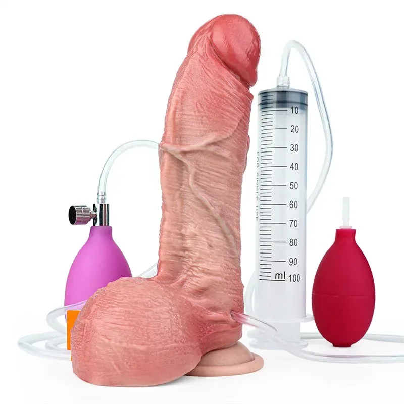 7.8 IN Ejaculating and Inflatable Real Looking Penis Dildo - Image 1