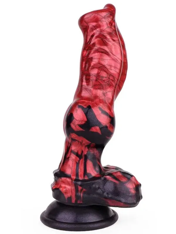 900 8.2 Inch Silicone Dog Knot Dildo Realistic Animal Penis Toy - Image 1
