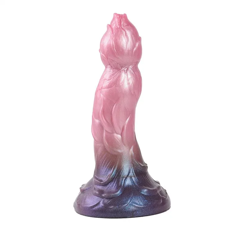 7.2 Inch Flower Bud Shape Dildo Dual Layer Silicone Exotic Anal Plug - Image 1