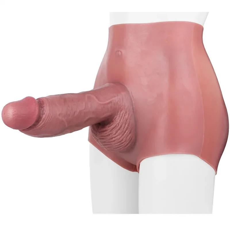 big fat penis pant (30) Wearable Big Fat Hollow Dildo Sleeve Silicone Realistic Penis Pant - Image 1