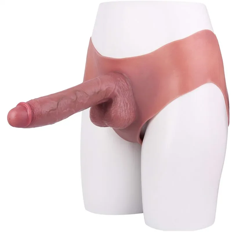 Wearable Real Feeling Silicone Hollow Penis Pant Big Cock Sheath - Image 1