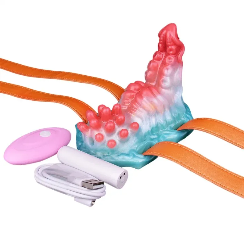Soft Silicone Strap On Vibrating Tentacle Grinder Toy - Image 1