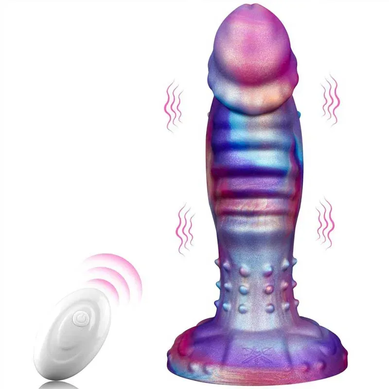 monster vibrating dildo 8 Inch Vibrating Fantasy Dildo Silicone Exotic Adult Toy - Image 1