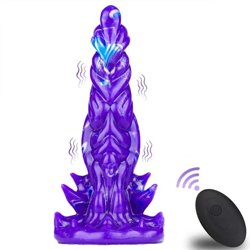 8 Inch One Button Control 10 Vibration Modes Alien Dildo Vibrator - Image 1